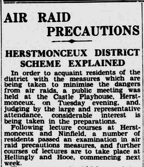 Air raid precautions and preparations in 1938 in advance of World War Two