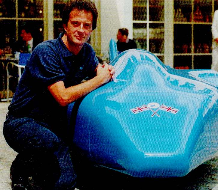 Don Wales is part of the Campbell connection for these electric bluebird cars