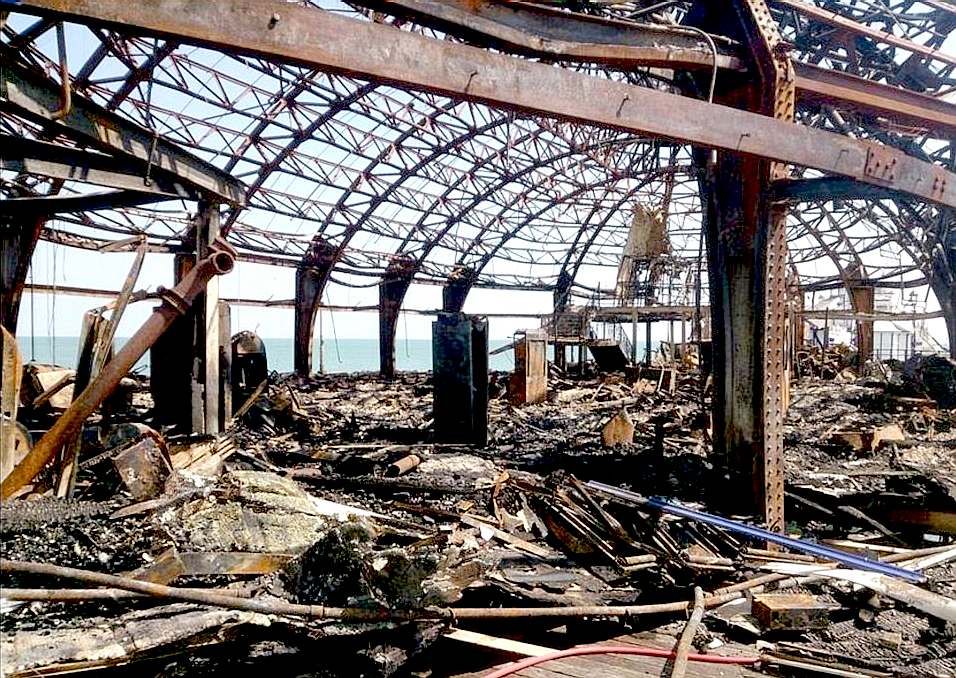 Eastbourne pier after the fire in August 2014