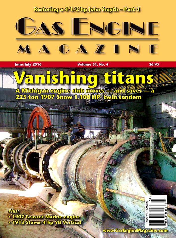 Gas Engine Magazine front cover June/July 2016, volume 51
