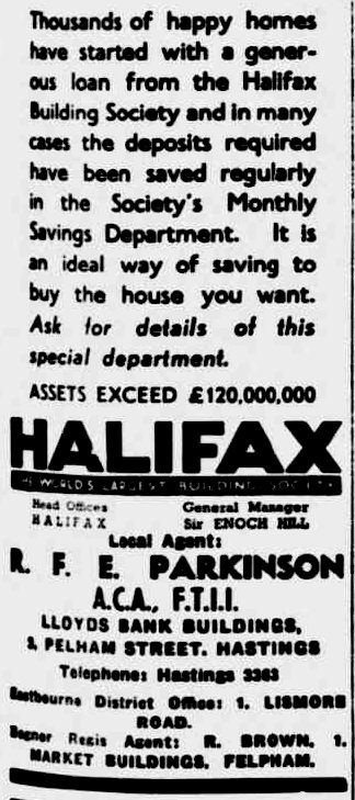 The Halifax building society advertising in 1938