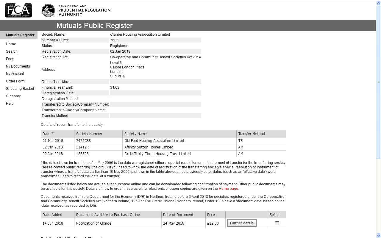 Clarion housing association limited millionaire landlords mutuals register England