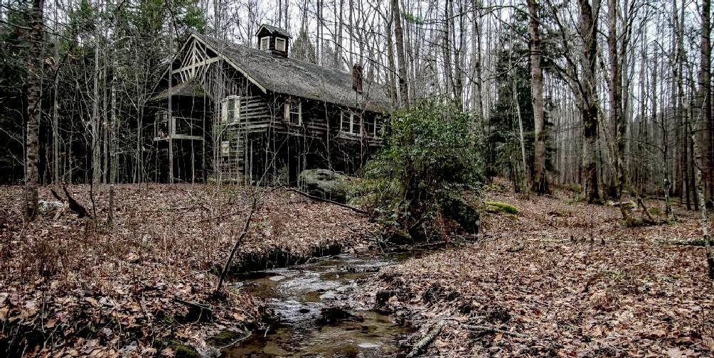 Ghost town abandoned log built houses, stunning photography