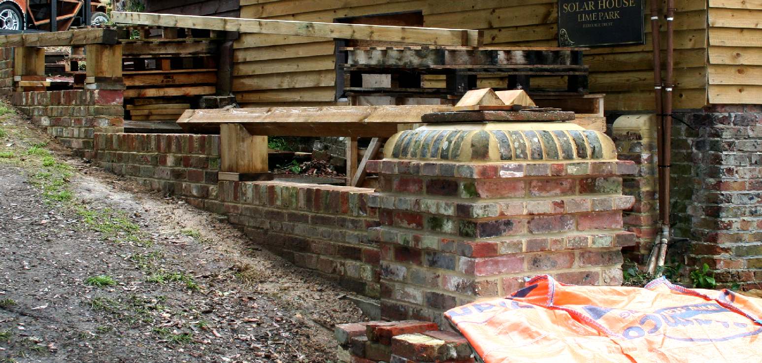 Old brick pillar is the fountain base