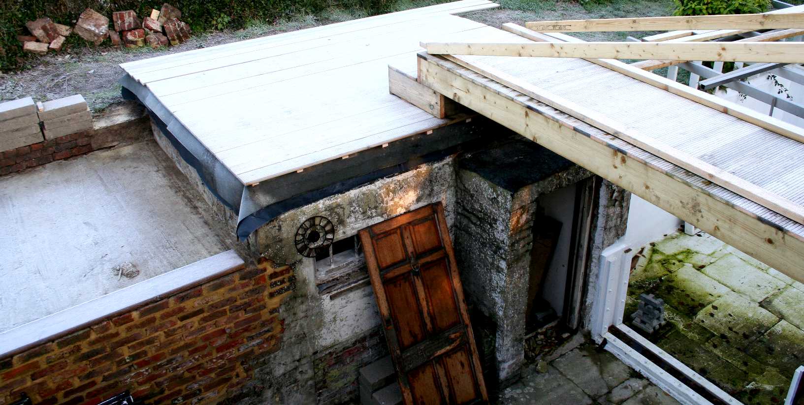 Frosty Christmas morning at Herstmonceux overlooking the old air raind shelter from World War Two