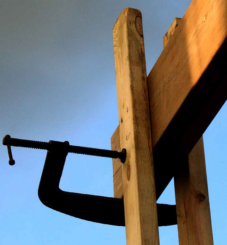 A G clamp is a valuable aid and an extra pair of hands